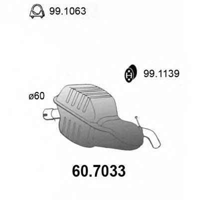 Глушитель выхлопных газов конечный ASSO 607033