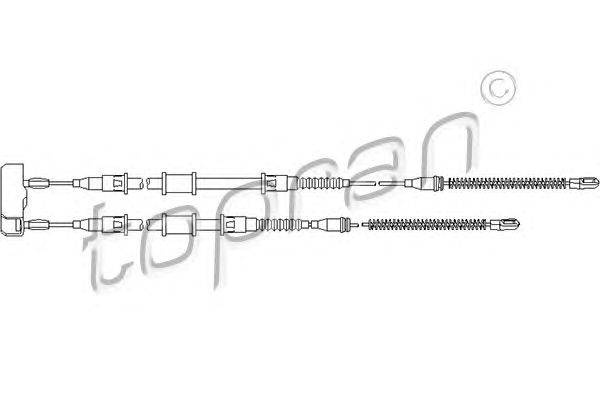 Трос, стояночная тормозная система TOPRAN 200 872