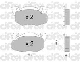 Комплект тормозных колодок, дисковый тормоз CIFAM 822-037-5