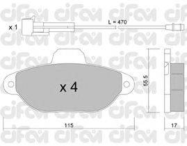 Комплект тормозных колодок, дисковый тормоз CIFAM 822-159-0