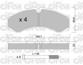 Комплект тормозных колодок, дисковый тормоз CIFAM 822-212-0