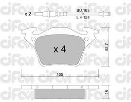 Комплект тормозных колодок, дисковый тормоз CIFAM 822-574-0K