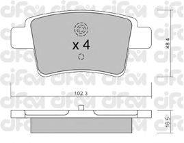 Комплект тормозных колодок, дисковый тормоз CIFAM 822-801-0