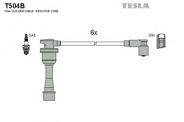 Комплект проводов зажигания TESLA T504B
