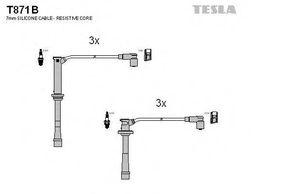 Комплект проводов зажигания TESLA T871B