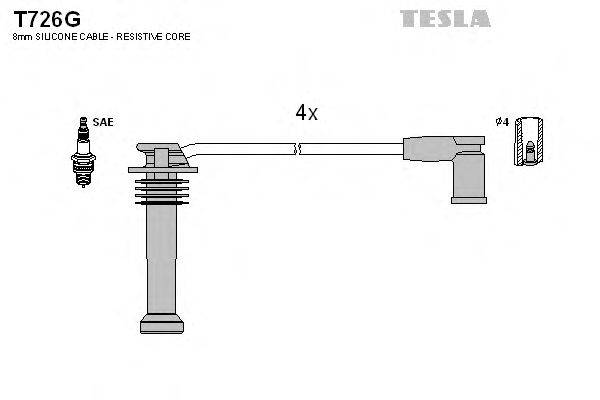Комплект проводов зажигания TESLA T726G