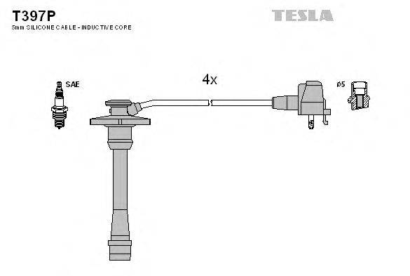 Комплект проводов зажигания TESLA T397P