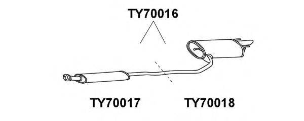 Глушитель выхлопных газов конечный VENEPORTE TY70016