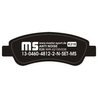 Комплект тормозных колодок, дисковый тормоз MASTER-SPORT 13-0460-4812-2N-SET-MS