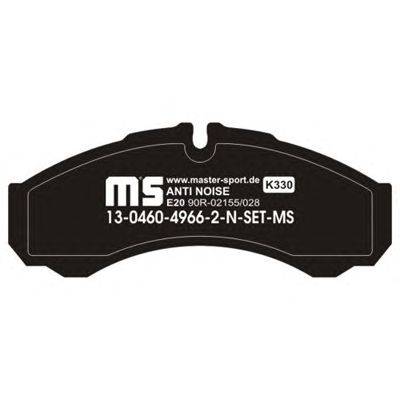 Комплект тормозных колодок, дисковый тормоз MASTER-SPORT 13-0460-4966-2-SET-MS