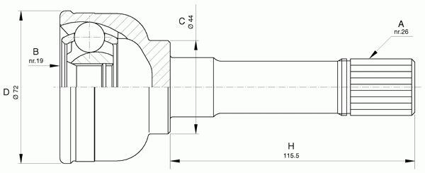 Шарнирный комплект, приводной вал OPEN PARTS CVJ5631.10