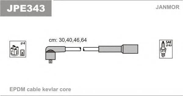Комплект проводов зажигания JANMOR JPE343