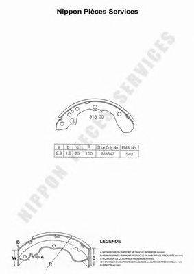 Комплект тормозных колодок NPS 0986487189