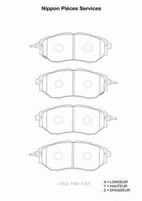 Комплект тормозных колодок, дисковый тормоз NPS 6133729