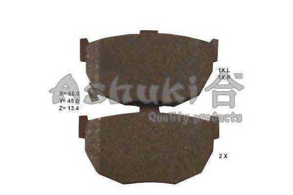 Комплект тормозных колодок, дисковый тормоз ASHUKI 1083-5050