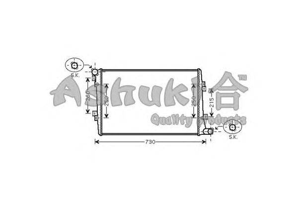 Радиатор, охлаждение двигателя ASHUKI QV07-24