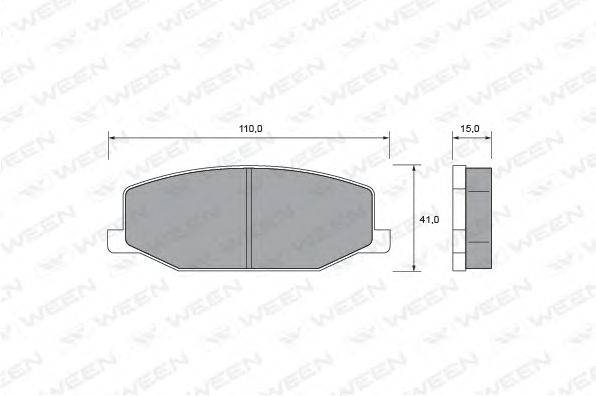 Комплект тормозных колодок, дисковый тормоз WEEN 151-2387