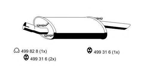 Глушитель выхлопных газов конечный ERNST 311199