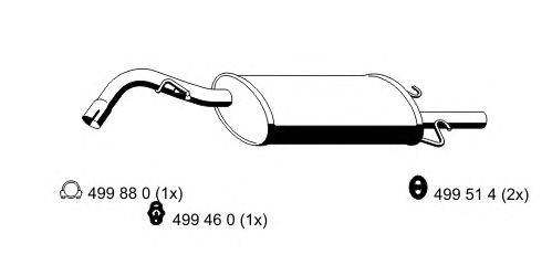 Глушитель выхлопных газов конечный ERNST 342230