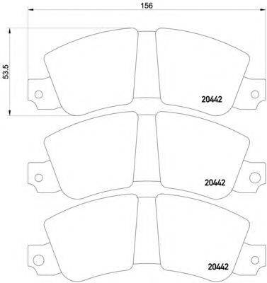 Комплект тормозных колодок, дисковый тормоз HELLA PAGID 20443