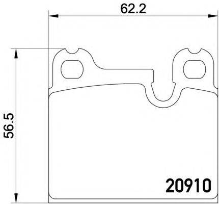 Комплект тормозных колодок, дисковый тормоз HELLA PAGID 20910