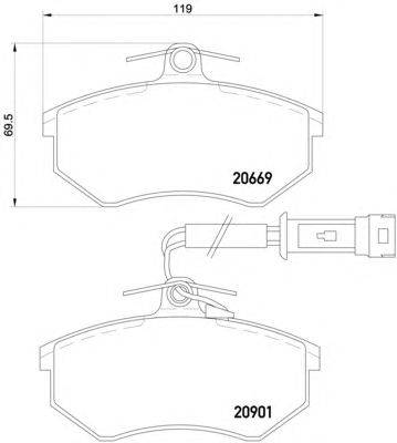 Комплект тормозных колодок, дисковый тормоз HELLA PAGID 20901