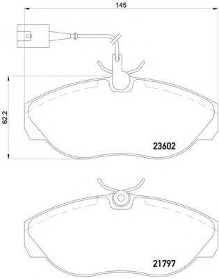 Комплект тормозных колодок, дисковый тормоз HELLA PAGID 23602