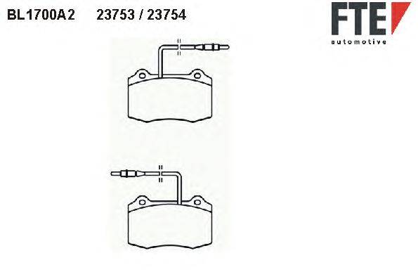 Комплект тормозных колодок, дисковый тормоз FTE 23754
