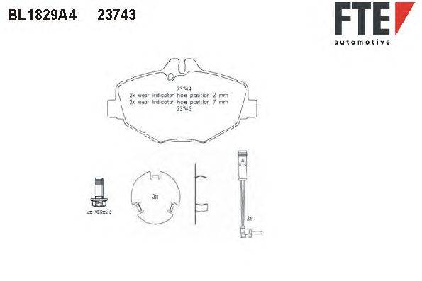 Комплект тормозных колодок, дисковый тормоз FTE 23743
