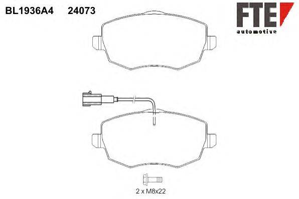 Комплект тормозных колодок, дисковый тормоз FTE BL1936A4