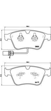 Комплект тормозных колодок, дисковый тормоз BREMBO P 05 003