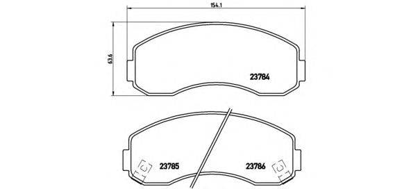 Комплект тормозных колодок, дисковый тормоз BREMBO P99003