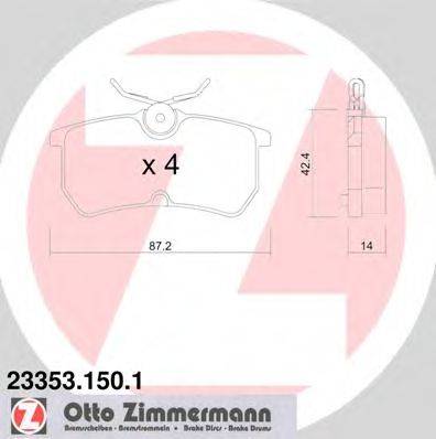 Комплект тормозных колодок, дисковый тормоз ZIMMERMANN 23353