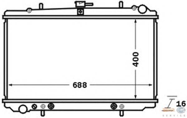 Радиатор, охлаждение двигателя HELLA 8MK 376 704-681