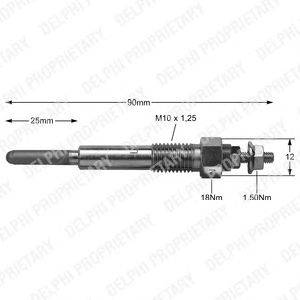 Свеча накаливания DELPHI HDS302