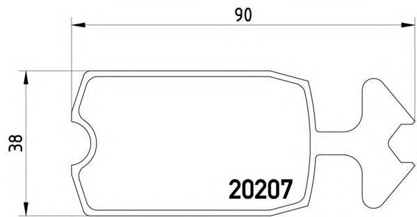 Комплект тормозных колодок, дисковый тормоз HELLA 20207