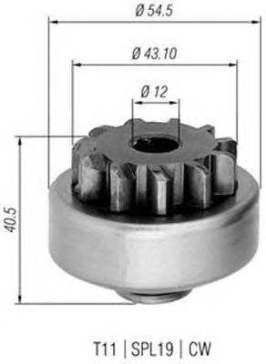 Ведущая шестерня, стартер MAGNETI MARELLI 940113020290