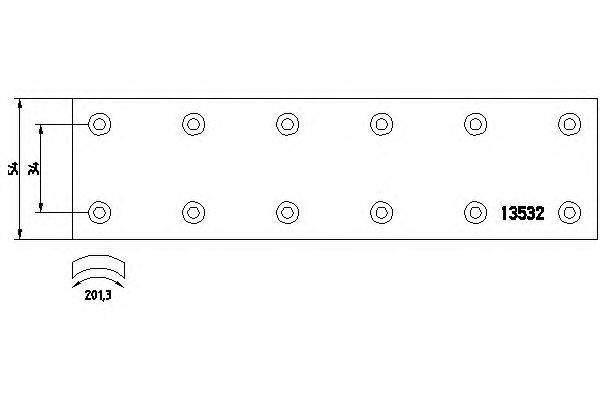 Комплект тормозных башмаков, барабанные тормоза HELLA 13532