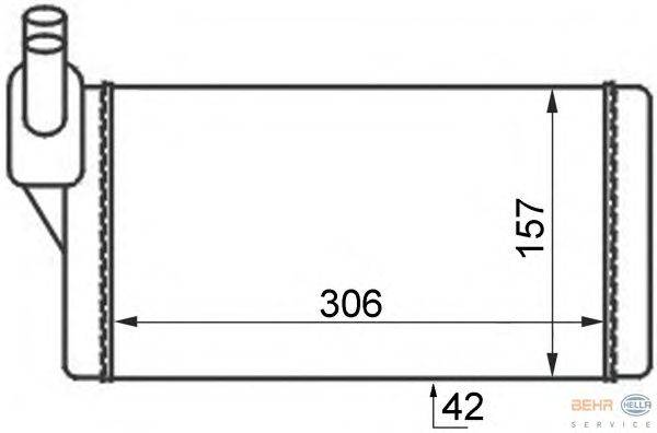 Теплообменник, отопление салона BEHR HELLA SERVICE 8FH 351 024-401