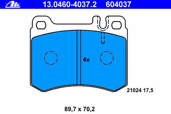 Комплект тормозных колодок, дисковый тормоз ATE 13046040372