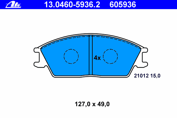 Комплект тормозных колодок, дисковый тормоз ATE 13046059362