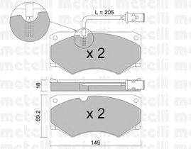 Комплект тормозных колодок, дисковый тормоз METELLI 22-0014-2