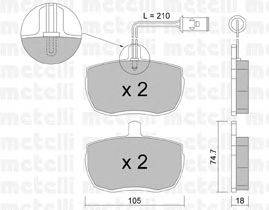 Комплект тормозных колодок, дисковый тормоз METELLI 22-0016-2