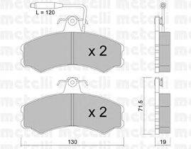 Комплект тормозных колодок, дисковый тормоз METELLI 22-0031-0