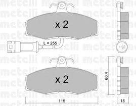 Комплект тормозных колодок, дисковый тормоз METELLI 22-0039-1