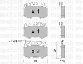 Комплект тормозных колодок, дисковый тормоз METELLI 22-0049-1