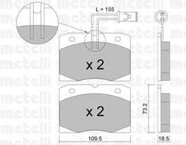 Комплект тормозных колодок, дисковый тормоз METELLI 22-0051-0