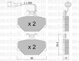 Комплект тормозных колодок, дисковый тормоз METELLI 22-0059-2