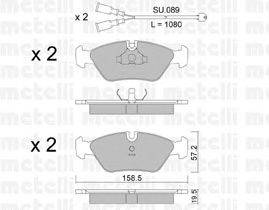 Комплект тормозных колодок, дисковый тормоз METELLI 22-0091-1K