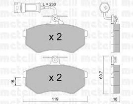 Комплект тормозных колодок, дисковый тормоз METELLI 22-0148-3